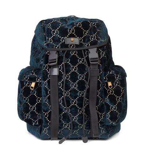 velvet gucci backpack|Gucci velvet bag large.